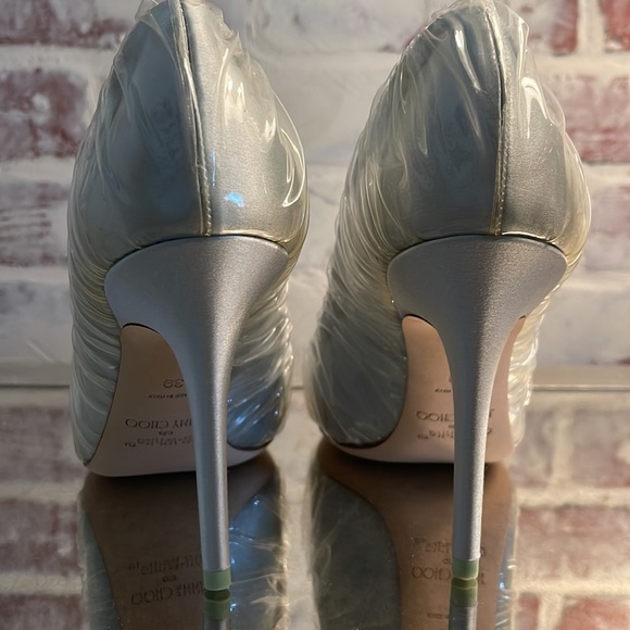 Jimmy Choo Off White Anne Heels- light blue/transparent - Picture 3 of 9